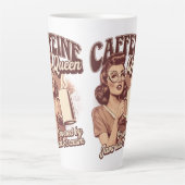 Coffeine Queen - Java & Sarcasm Retro Design Milchtasse (Vorderseite)