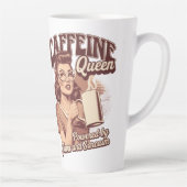 Coffeine Queen - Java & Sarcasm Retro Design Milchtasse (Rechts)