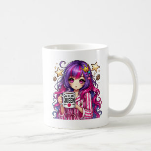 Coffeine Queen - Sassy Anime Girl in Pajamas Kaffeetasse