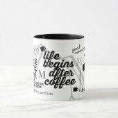 Coffeinhalterung mit personalisiertem Namen schwar Tasse (Zentrum)