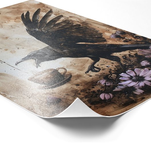 Coffeiniertes Corvid Foto Print (Ecke)