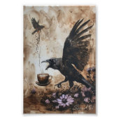 Coffeiniertes Corvid Foto Print (Vorne)