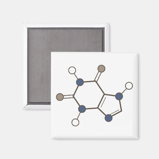 Coffeinmolekül Magnet (Vorderseite/Rückseite)