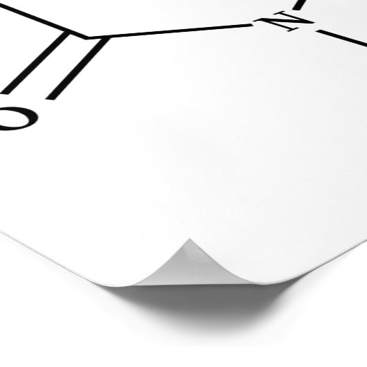 Coffeinmolekül Poster (Ecke)