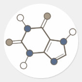 Coffeinmolekül Runder Aufkleber (Vorderseite)