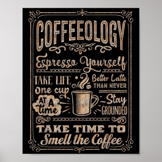 Coffeology - Funny Inspiration Coffee Lovers Qu Poster (Vorne)
