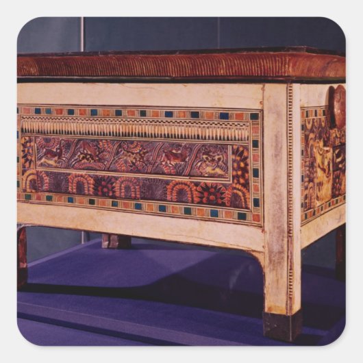 Coffer aus dem Grab von Tutankhamun Quadratischer Aufkleber (Vorderseite)