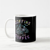 Coffes und Kaffee Funny Skeleton Gefärbte Krawatte Kaffeetasse (Links)