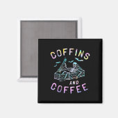 Coffes und Kaffee Funny Skeleton Gefärbte Krawatte Magnet (Vorderseite/Rückseite)