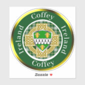 Coffey Irish Shield & Celtic Cross Personalisiert Aufkleber (Blatt)