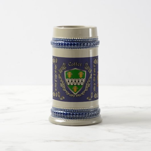 Coffey/O'Coffey Irish Shield Griffin Stein Bierglas (Mittel)