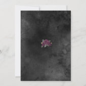Coffin Black Gray Rose Sparkle Halloween Hochzeit Einladung (Rückseite)