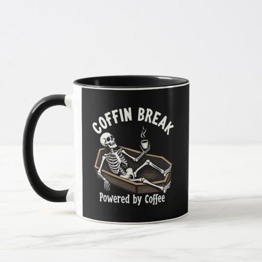 Coffin Break Skeleton Kaffee Tasse (Links)