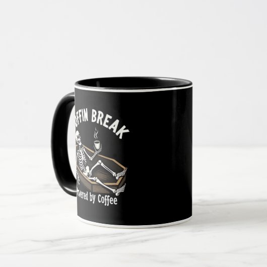 Coffin Break Skeleton Kaffee Tasse (Vorderseite Links)