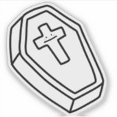Coffin-Doodle Aufkleber (Vorderseite)