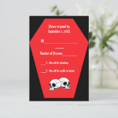 Coffin Ebony III (Ruby) RSVP-Karte - LND RSVP Karte (Stehend Vorderseite)