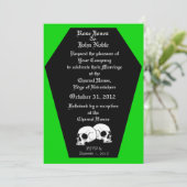Coffin Ebony (Limon) Hochzeit Einladung (Stehend Vorderseite)