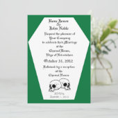 Coffin (grün) Einladung zur Hochzeit (Stehend Vorderseite)