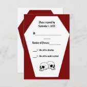 Coffin Ivory II (Rot) RSVP-Karte RSVP Karte (Vorne/Hinten)