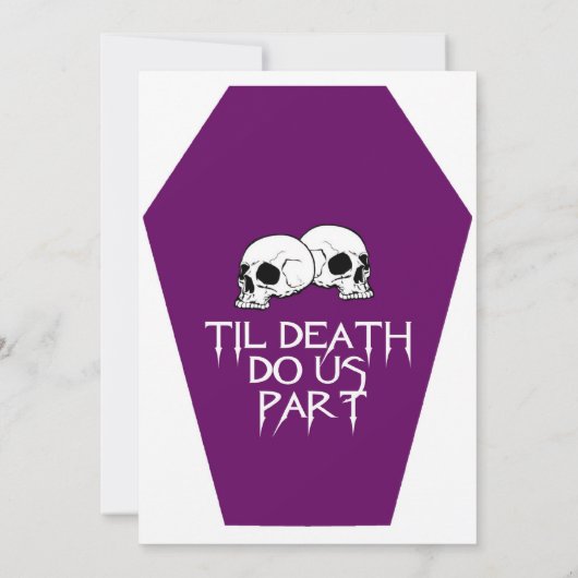 Coffin (Lila) Einladung zur Hochzeit (Rückseite)