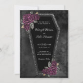 Coffin mit Rose Gothic Wedding Einladung (Vorderseite)