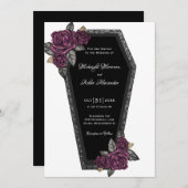 Coffin mit Rose Gothic Wedding Einladung (Vorne/Hinten)