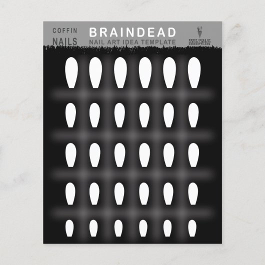 Coffin Nail Art Template Braindead Flyer (Hinten)