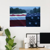"Coffin" und das Weiße Haus mit Fahne Poster (Heimbüro)