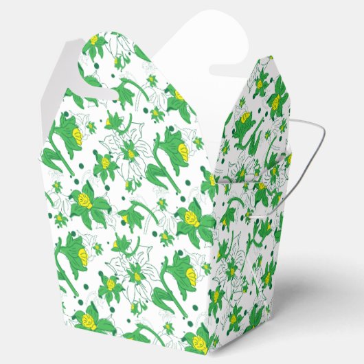 Coffodil Yellow Botanical Illustration Pattern Geschenkschachtel (Geöffnet)