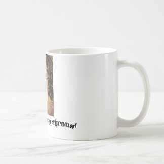 coffy, heiß, schwarz und stark! kaffeetasse