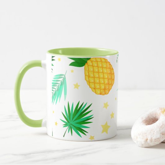 Coffy Tasse WIth Tropic Pattern (Mit Donut)