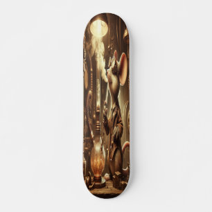 "Cog & Goggles: Steampunk Mouse Inventor Skateboard