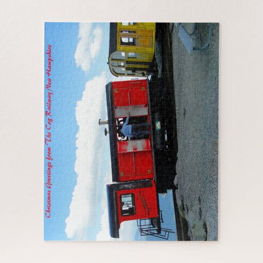 Cog Railway New Hampshire. Weihnachtsgrüße Puzzle (Vertikal)