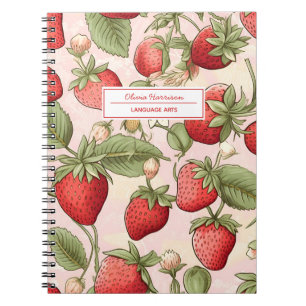Cogagecore Erdbeeren Name und Gegenstand Notizblock