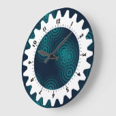 Cogged 01 - Elektrischer Regen Große Wanduhr (Winkel)