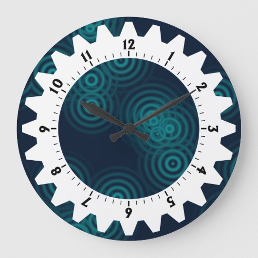 Cogged 01 - Elektrischer Regen Große Wanduhr (Vorderseite)