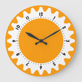 Cogged 01 - Gelborange Große Wanduhr