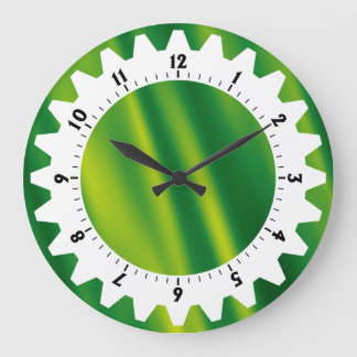 Cogged 01 - Grüne Wellen Große Wanduhr