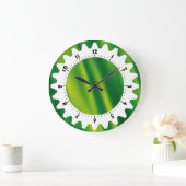 Cogged 01 - Grüne Wellen Große Wanduhr (Zuhause)