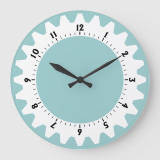 Cogged 01 - Light Blue Green Große Wanduhr