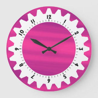 Cogged 01 - Pink Sky Große Wanduhr