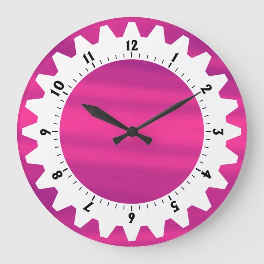 Cogged 01 - Pink Sky Große Wanduhr (Vorderseite)