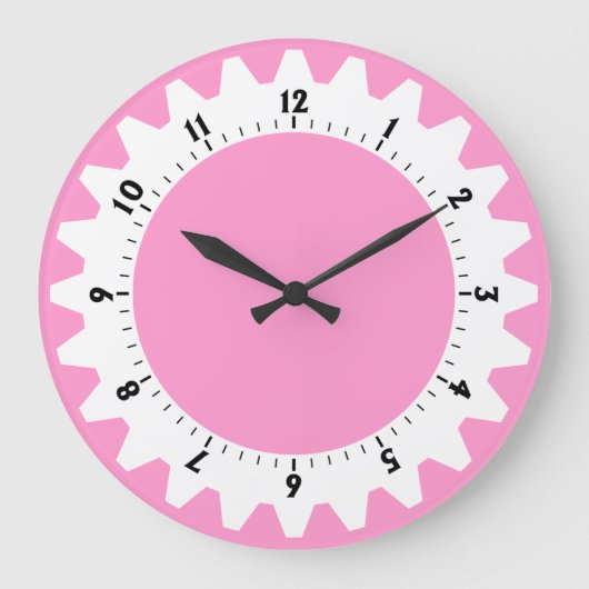 Cogged 01 - Rosa Große Wanduhr (Vorderseite)