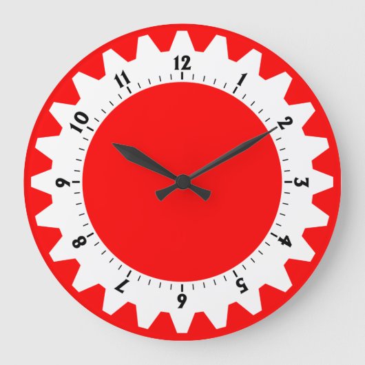 Cogged 01 - Rot Große Wanduhr (Vorderseite)
