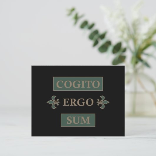 Cogito ergo sum feiertagspostkarte (Stehend Vorderseite)