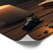 Cogito Ergo Sum - Gothic Dark Academia Philosophie Poster (Ecke)