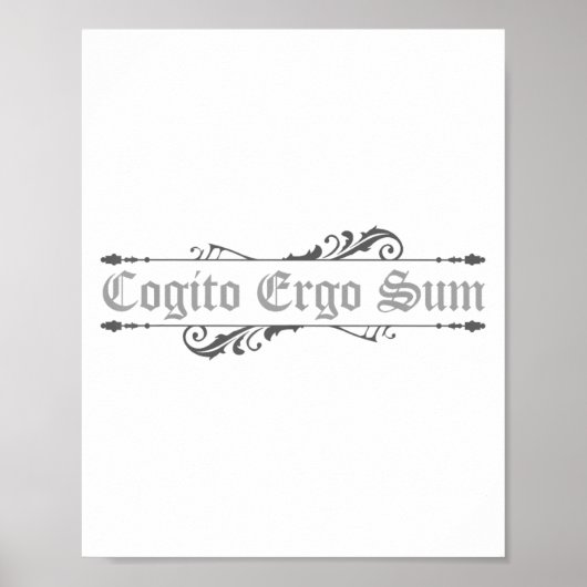Cogito Ergo Sum Ich denke daher bin ich Philosophi Poster (Vorne)