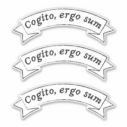 Cogito, ergo sum - ich denke, deshalb bin ich aufkleber (Vorderseite)