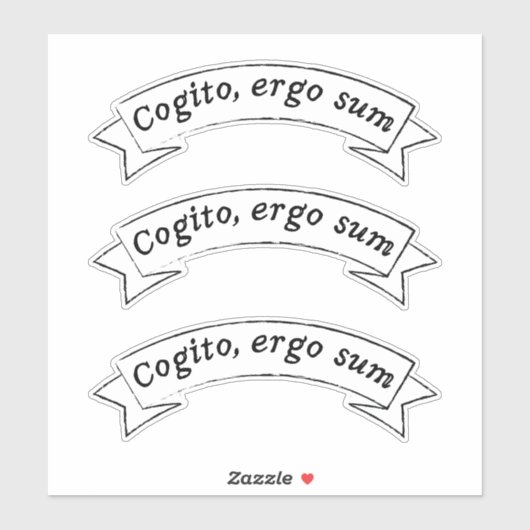 Cogito, ergo sum - ich denke, deshalb bin ich aufkleber (Blatt)