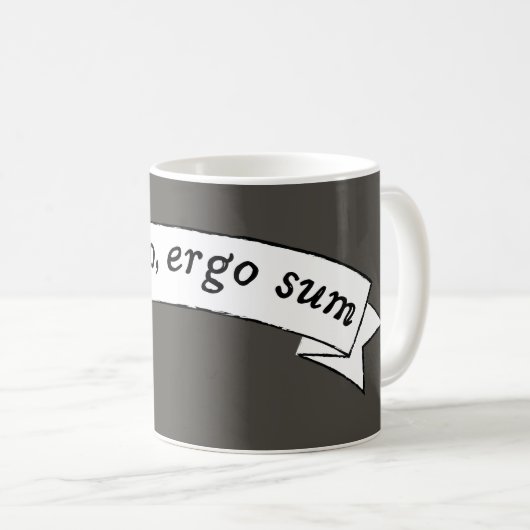 Cogito, ergo sum - ich denke, deshalb bin ich kaffeetasse (VorderseiteRechts)
